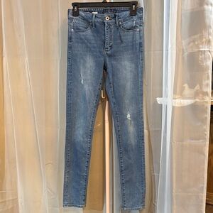 Lucky Brand Light Blue High Waist Distressed Skinny Jeans